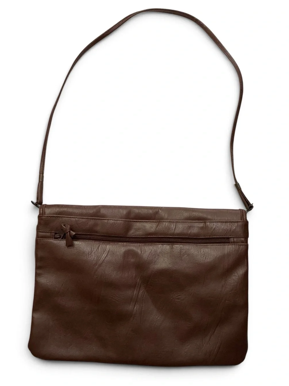 Brown Leather Envelope Crossbody Bag